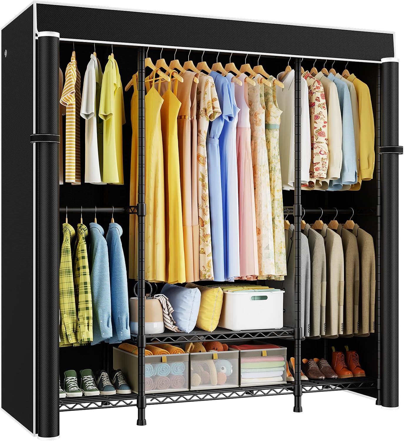 Wardrobe Closet Portable Fabric Cover - E3C Heavy Duty Portable Closet Wardrobe