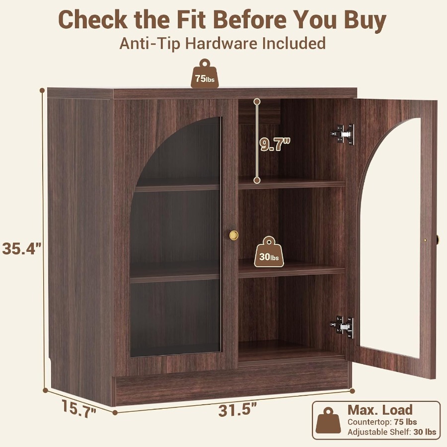 31.5 Sideboard Buffet Cabinet  - đánh giá và giá Storage