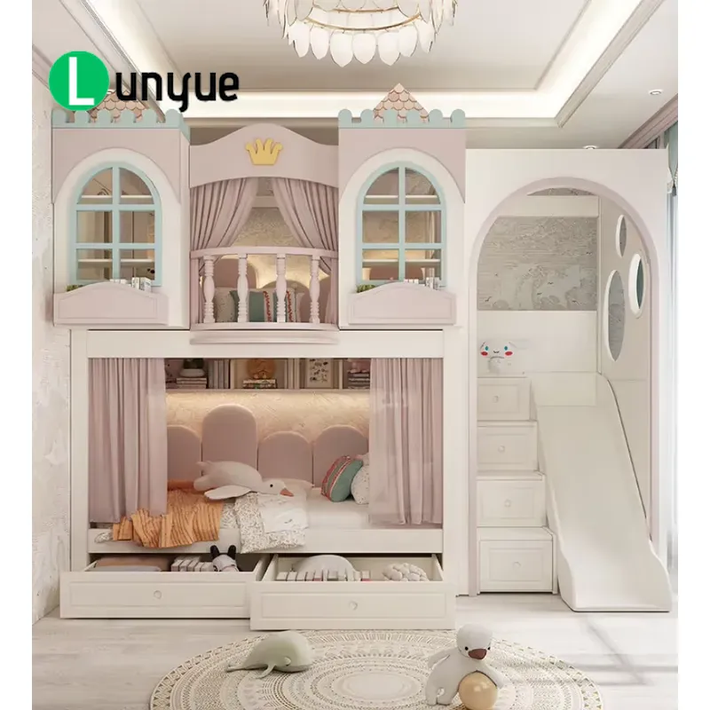 Custom Princess House Bunk Bed - đánh giá và giá Bunk Bed With Stairs And Slide