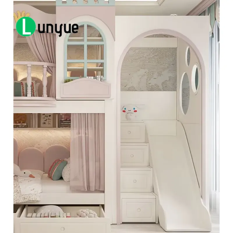Custom Princess House Bunk Bed - đánh giá và giá Bunk Bed With Stairs And Slide