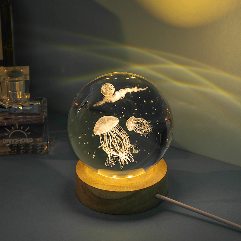 3D Jellyfish Laser engraved cr - đánh giá và giá Floating Nightstand With Led Light