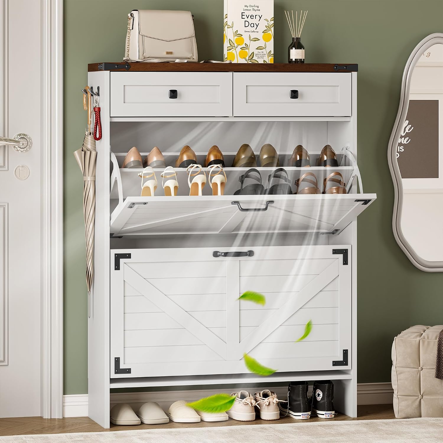 Shoe Cabinet With Odor Control - đánh giá và giá Shoe Rack Cabinet Narrow Entryway