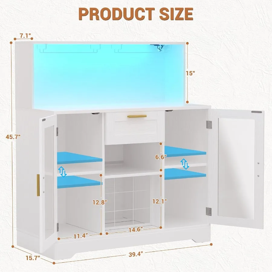 Coffee Bar Cabinet with RGB LE - đánh giá và giá Storage