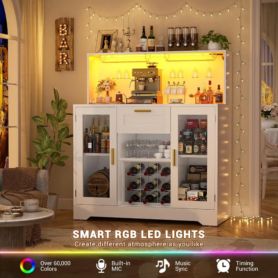 Coffee Bar Cabinet with RGB LE - đánh giá và giá Storage
