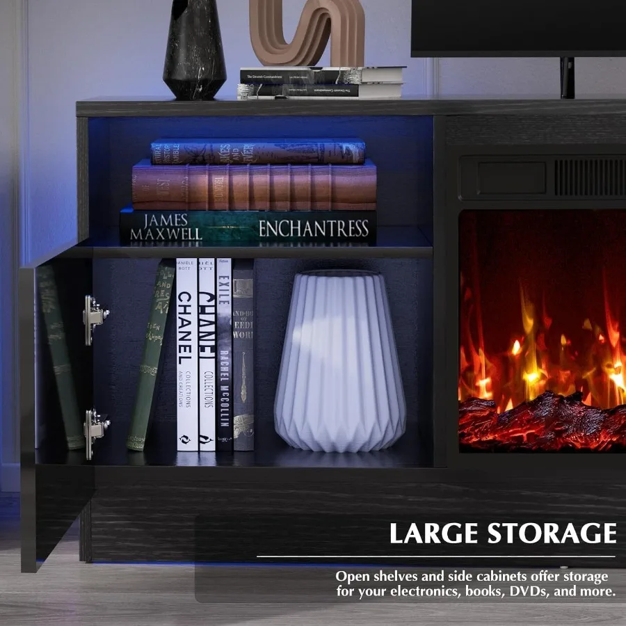 Living room TV stand with fire - đánh giá và giá Storage